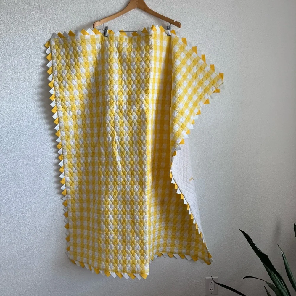 Vintage Hand Stitched Embroidered Aplique Baby Quilt Unisex